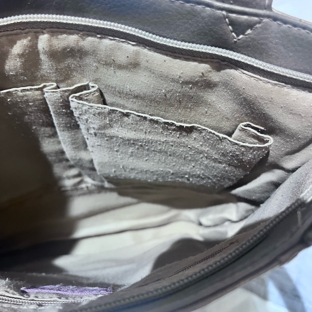 The SAK Gold Metallic Pebbled Leather Double Strap Shoulder Bag Y2K - Picture 5 of 9